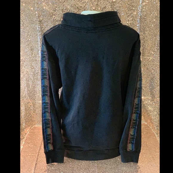 ✨✨PINK Cowl Neck Flip Bling Pullover Sweatshirt ✨✨ - Picture 9 of 11